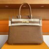 H Factory Bags Birkin Togo Leather Khaki Brown Gold Hardware 30cm Full Handmade