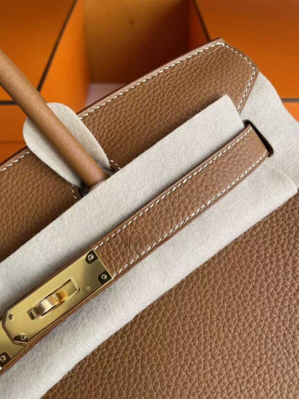 H Factory Bags Birkin Togo Leather Khaki Brown Gold Hardware 30cm Full Handmade