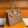 H Factory Bags Birkin Togo Leather Khaki Brown Gold Hardware 30cm Full Handmade