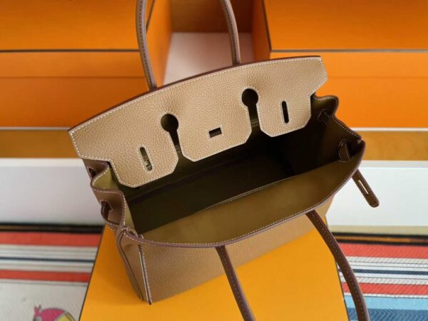 H Factory Bags Birkin Togo Leather Khaki Brown Gold Hardware 30cm Full Handmade