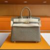 H Factory Bags Birkin Togo Leather Noble Grey Light Gold Hardware 25cm Full Handmade