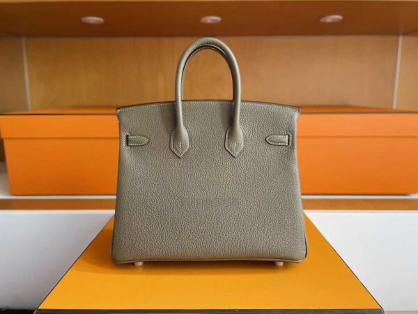 H Factory Bags Birkin Togo Leather Noble Grey Light Gold Hardware 25cm Full Handmade
