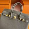 H Factory Bags Birkin Togo Leather Noble Grey Light Gold Hardware 25cm Full Handmade