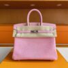 H Factory Bags Birkin Lizard Leather Sweet Pink Silver Hardware 25cm Full Handmade