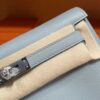 H Factory Bags Kelly Danse Evercolor Leather Grayish Blue Silver Hardware 22cm Full Handmade