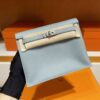 H Factory Bags Kelly Danse Evercolor Leather Grayish Blue Silver Hardware 22cm Full Handmade