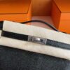 H Factory Bags Mini Kelly Pochette Lizard Leather CK89 Black Silver Hardware 22cm Full Handmade