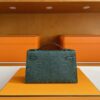 H Factory Bags Mini Kelly Pochette Lizard Leather Deep Green Gold Hardware 22cm Full Handmade