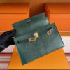 H Factory Bags Mini Kelly Pochette Lizard Leather Deep Green Gold Hardware 22cm Full Handmade