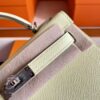 H Factory Bags Mini Kelly Epsom Leather Light Yellow Silver Hardware 19cm Full Handmade