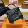 H Factory Bags Kelly doll Matte Crocodile Leather CK89 Black Silver Hardware 16cm Full Handmade