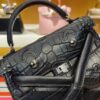 H Factory Bags Kelly doll Matte Crocodile Leather CK89 Black Silver Hardware 16cm Full Handmade