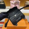 H Factory Bags Kelly doll Matte Crocodile Leather CK89 Black Silver Hardware 16cm Full Handmade