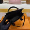 H Factory Bags Kelly doll Matte Crocodile Leather CK89 Black Silver Hardware 16cm Full Handmade