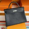 2025-11-04_175022_262-1024x768-1 H Factory Bags Kelly Togo Leather CK89 Black Silver Hardware 40cm Full Handmade