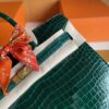 H Factory Bags Birkin Shiny Alligator Crocodile Deep Green Gold Hardware 30cm Full Handmade