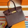 H Factory Bags Birkin Togo & Matte Alligator Crocodile Reddish Brown Gold Hardware 30cm Full Handmade