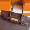 H Factory Bags Birkin Togo & Matte Alligator Crocodile Reddish Brown Gold Hardware 30cm Full Handmade