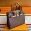 H Factory Bags Birkin Togo & Matte Alligator Crocodile Reddish Brown Gold Hardware 30cm Full Handmade