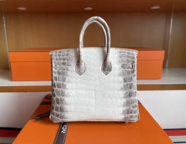 H Factory Bags Birkin Matte Crocodile Himalaya Silver Hardware 25cm Full Handmade