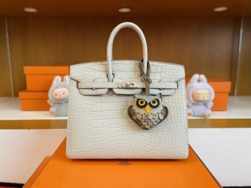 2025-11-04_175816_074-1024x775-1 H Factory Bags Birkin Matte Alligator Crocodile Cream White Silver Hardware 25cm Full Handmade