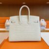 2025-11-04_175823_506-1024x778-1 H Factory Bags Birkin Matte Alligator Crocodile Cream White Silver Hardware 25cm Full Handmade