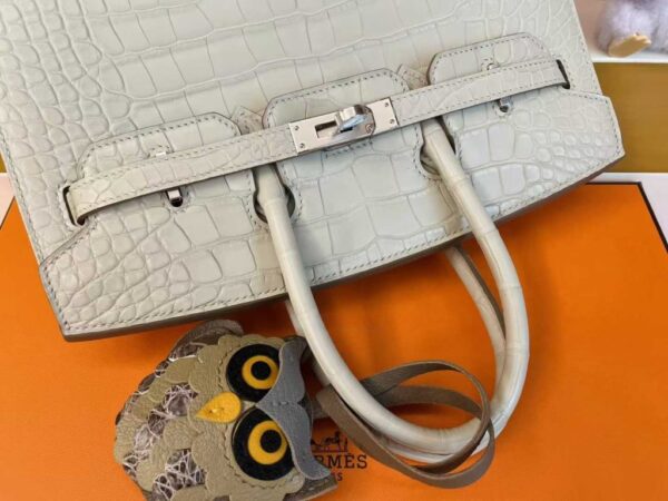 2025-11-04_175839_010-1024x768-1 H Factory Bags Birkin Matte Alligator Crocodile Cream White Silver Hardware 25cm Full Handmade