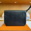 H Factory Bags Kelly Depeches Epsom Leather CK89 Black Silver Hardware 25cm Full Handmade