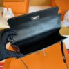 H Factory Bags Kelly Depeches Epsom Leather CK89 Black Silver Hardware 25cm Full Handmade