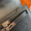 H Factory Bags Kelly Depeches Epsom Leather CK89 Black Silver Hardware 25cm Full Handmade
