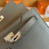 H Factory Bags Kelly Depeches Epsom Leather Medium Grey Silver Hardware 25cm Full Handmade
