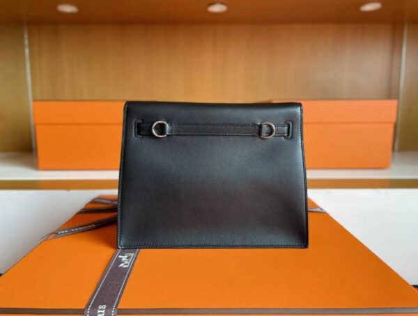 H Factory Bags Kelly Danse Swift Leather CK89 Black Silver Hardware 22cm Full Handmade