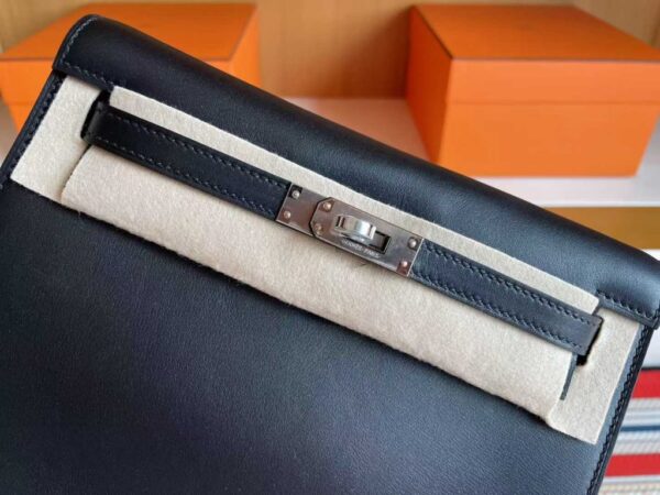 H Factory Bags Kelly Danse Swift Leather CK89 Black Silver Hardware 22cm Full Handmade