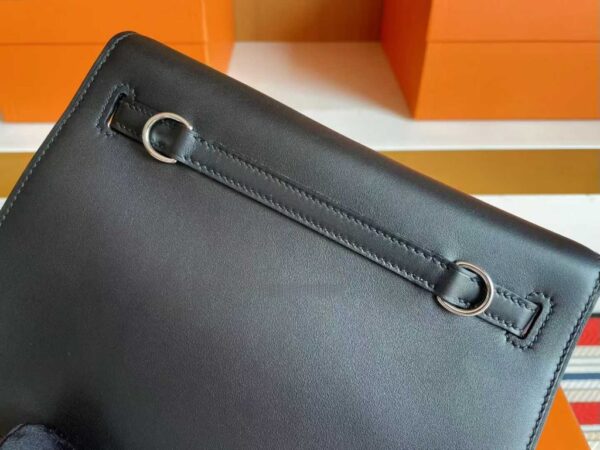 H Factory Bags Kelly Danse Swift Leather CK89 Black Silver Hardware 22cm Full Handmade