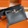 H Factory Bags Kelly Danse Swift Leather CK89 Black Silver Hardware 22cm Full Handmade