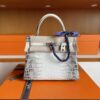 H Factory Bags Kelly Matte Crocodile Himalaya Silver Hardware 25cm Full Handmade