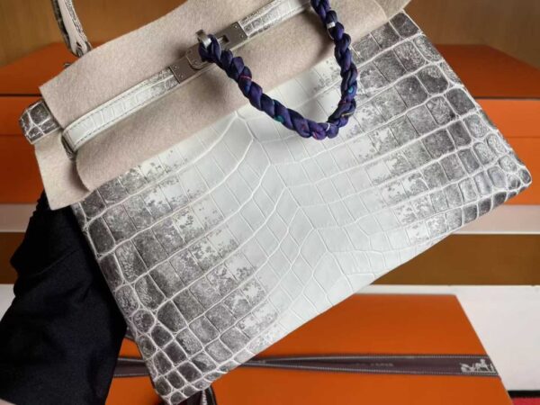 H Factory Bags Kelly Matte Crocodile Himalaya Silver Hardware 25cm Full Handmade