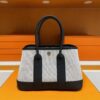 H Factory Bags Mini Garden party Canvas & Leather Black & White Silver Hardware 23cm Full Handmade