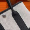 H Factory Bags Mini Garden party Canvas & Leather Black & White Silver Hardware 23cm Full Handmade