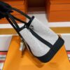 H Factory Bags Mini Garden party Canvas & Leather Black & White Silver Hardware 23cm Full Handmade