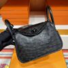 H Factory Bags Mini Lindy Ostrich Leather CK89 Black Black Buckle Hardware 19cm Full Handmade