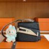 H Factory Bags Kelly desordre Epsom Leather CK89 Black Silver Hardware 20cm Full Handmade