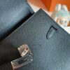 H Factory Bags Kelly desordre Epsom Leather CK89 Black Silver Hardware 20cm Full Handmade