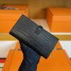 H Factory Bags Bearn Long Wallet Matte Alligator Crocodile CK89 Black Silver Hardware 17.5cm Full Handmade