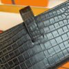 H Factory Bags Bearn Long Wallet Matte Alligator Crocodile CK89 Black Silver Hardware 17.5cm Full Handmade