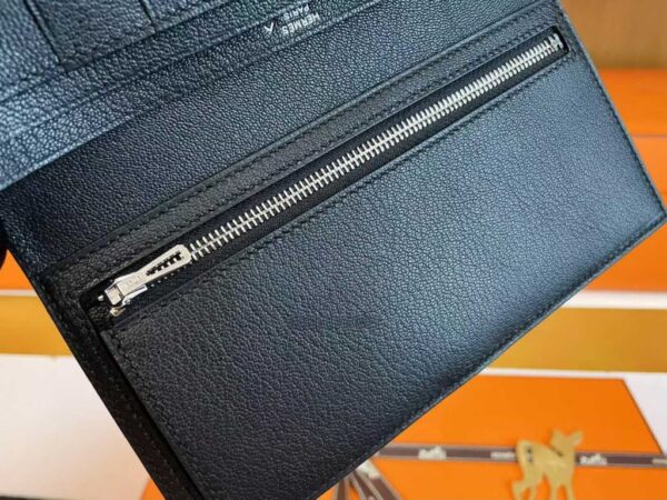 H Factory Bags Bearn Long Wallet Matte Alligator Crocodile CK89 Black Silver Hardware 17.5cm Full Handmade