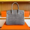2025-11-10_174612_690-1024x768-1 H Factory Bags Birkin Matte Alligator Crocodile Graphite Grey Silver Hardware 30cm Full Handmade