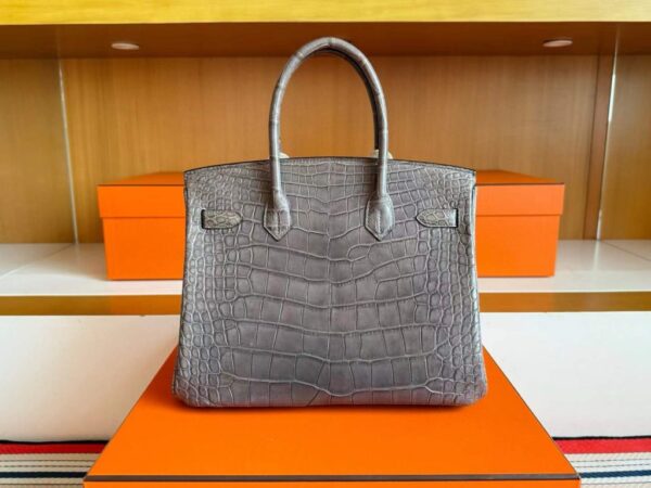 2025-11-10_174612_690-1024x768-1 H Factory Bags Birkin Matte Alligator Crocodile Graphite Grey Silver Hardware 30cm Full Handmade