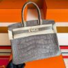 2025-11-10_174614_441-1024x768-1 H Factory Bags Birkin Matte Alligator Crocodile Graphite Grey Silver Hardware 30cm Full Handmade