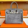 2025-11-10_174616_138-1024x782-1 H Factory Bags Birkin Matte Alligator Crocodile Graphite Grey Silver Hardware 30cm Full Handmade